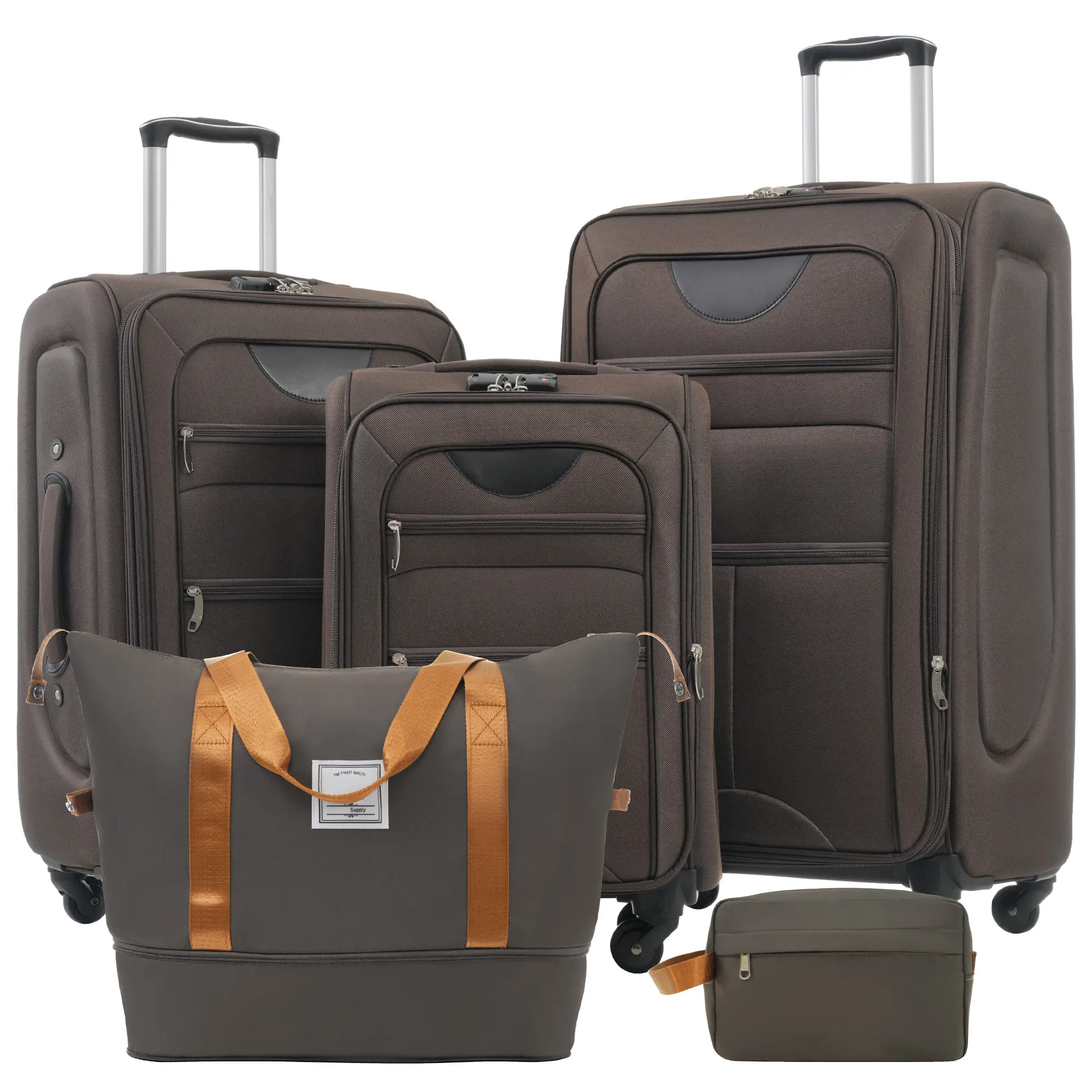 Softside Luggage Expandable 3 Piece Set Suitcase with Duffel Bag Upright Spinner Softshell Lightweight Luggage Travel Set Luggagesets(22/26/30)inches