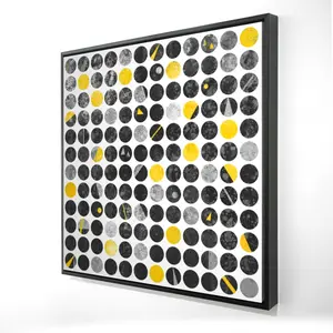 212 MAIN Grunge Circles Industrial Abstract Canvas Wall Print - 24x24 in, Minimalist Artistic Decoration for Living Room Home Decor, Geometric
