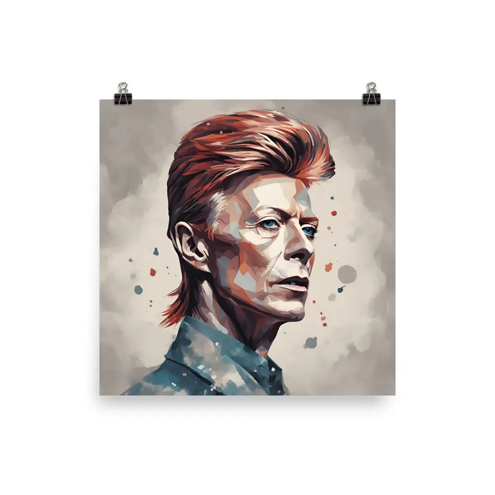 David Bowie Portrait on Matte Paper Poster