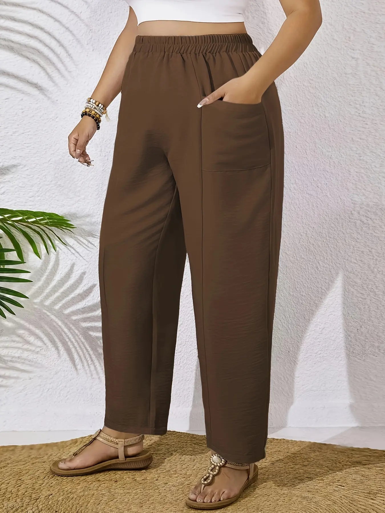 Plus Size - Plus Size - Mary Pleated Fashion Casual Pants