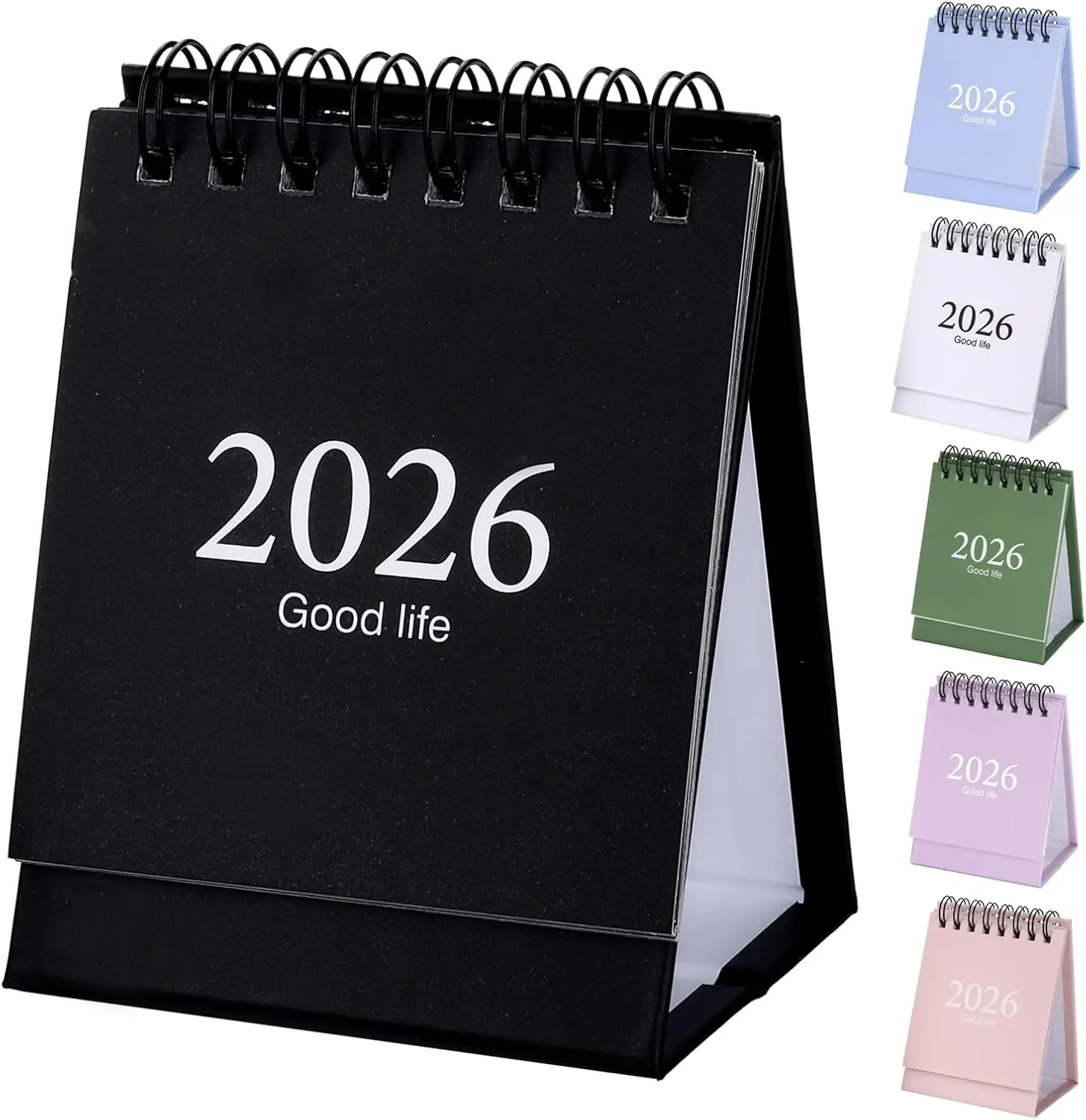 Mini Desk Calendar 2026-2027, January 2026 until July 2027, 19 Months Standing Flip Small Desktop Calendar Twin-Wire Binding with Stickers