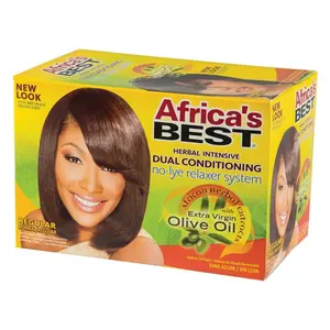 Africa's Best No-Lye Relaxer Kit - Dual Conditioning, Herbal Intensive, Superior Straightening Haircare with Moisturizer, Vitamins, Hydrating Formula to Restore Hair Health