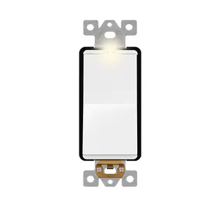 LIDER 15A Decorator Paddle Light Switch with Locator Light, LED Indicator, 4-Way