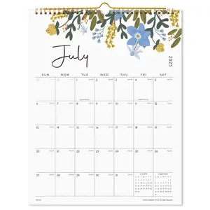 Wall Calendar 2025-2026, Cabbrix 18 Monthly Calendar from January 2025 to June 2026, 14-1/2"x11-2/5", Hanging Hook, Twin-Wire Binding, Floral Design Calendar for Easy Organizing