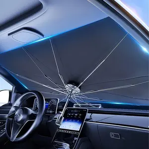 Summer Car Sunshade Umbrella/Curtain/Windshield Sun Protection Cover, Car Accessories, Fits Most Cars, Easy Storage, Insulation Effect, Durable Material