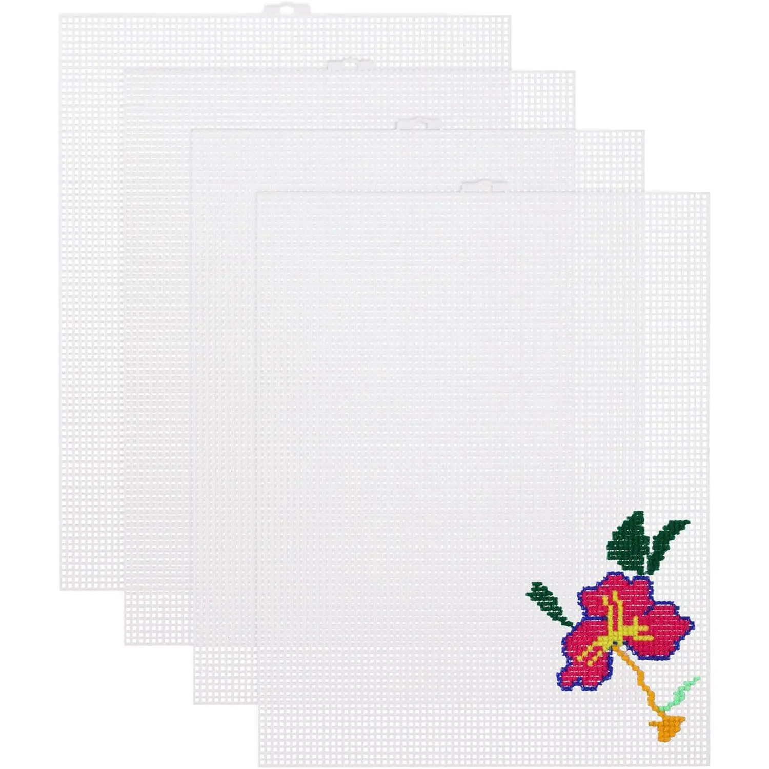 4 Count 7 Count Plastic Mesh Canvas Sheets 10.23 x 13 Inch for Embroidery Yarn Crafting Knit Crochet Projects Therian Mask and Aquarium Dividers