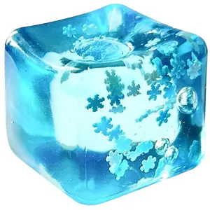 Slow Rebound Stress Ball, Large Boxed 5.5cm Ice Cube Shape, Snowflake Pattern, Sensory Decompression Toy, Decompression Squeeze, Suitable for Adults and Kids