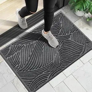Doormat Outdoor Entrance, Simple Stripes All-Weather Waterproof & Non-Slip Mat for Front Door, Heavy Duty Welcome Mat for Indoor, Garage, Patio-29.5x17, Dark Grey