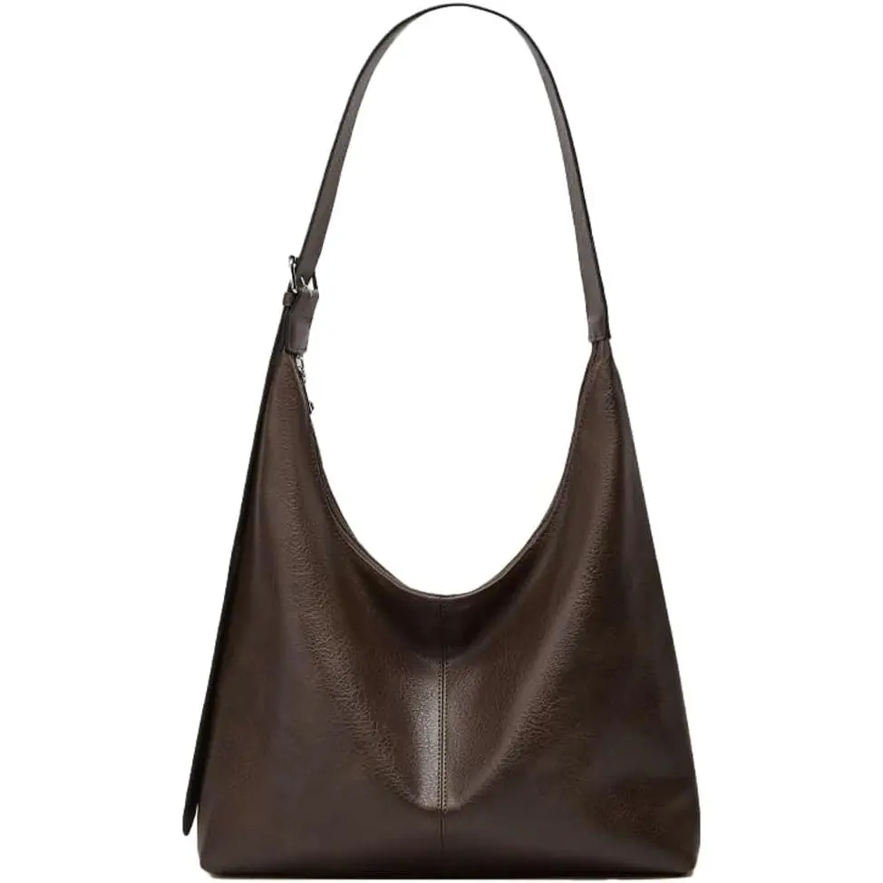 Slouchy Tote Bags for Women Retro Vegan Leather Shoulder Crossbody Bag Faux Leather Handbag Purse Satchel Soft Leather Bag, Casual Crossbody Bag, Fashionable Leather Bag tiktokshopbacktoschool