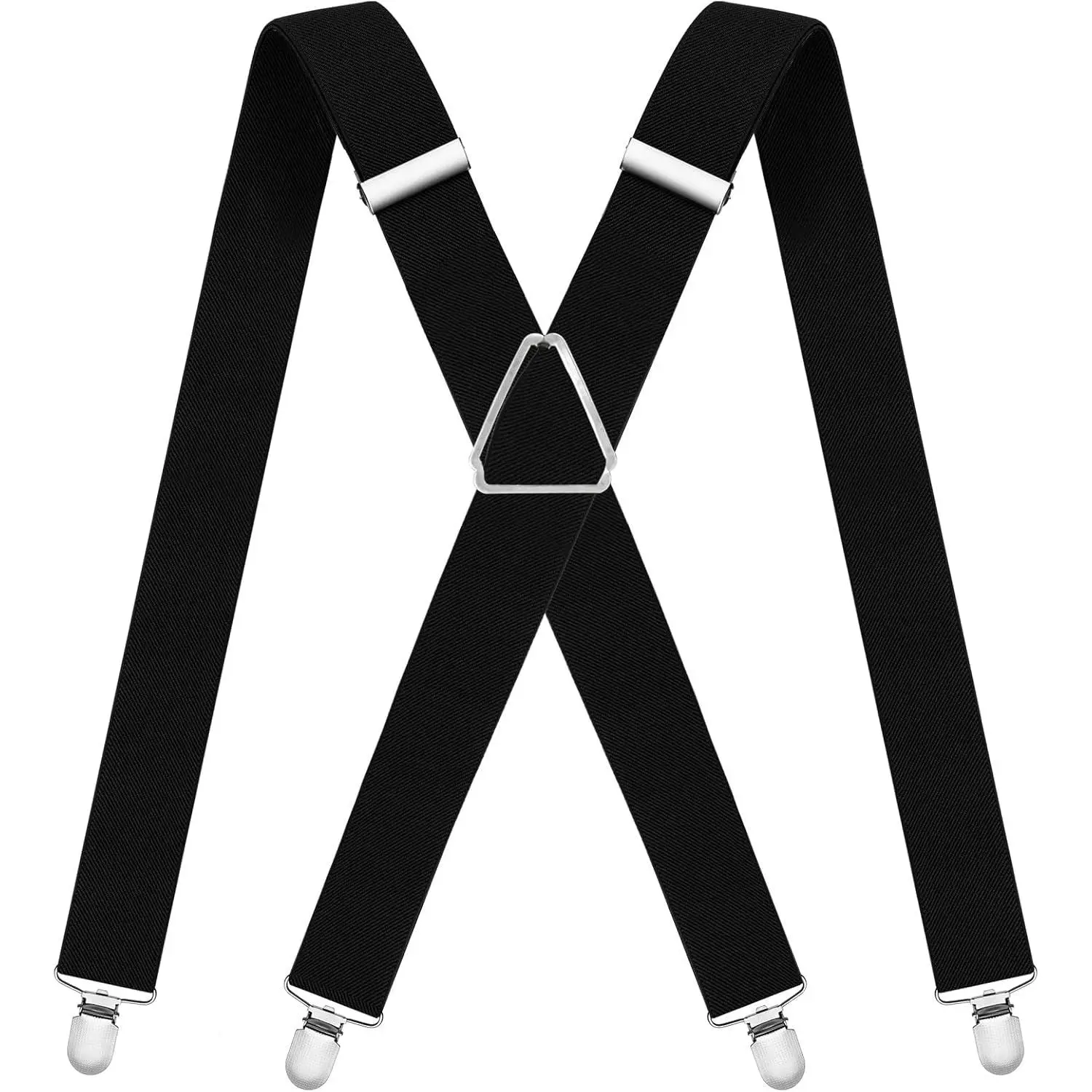 Mens Suspenders Adjustable Braces with 4 Strong Metal Clips Elastic X Back Heavy Duty Suspender for Men and Women