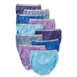 Fruit Of The Loom Womens Cotton Heather Hi Cut Panty   10 Pack