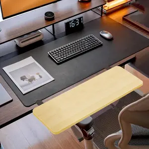 Foldable Keyboard Tray & Wrist Support Desk Extender - No-Drill Clamp Mount, Ergonomic Design with Multi-Functional Storage, Space-Saving Organizer for Home Office Computer Desks.