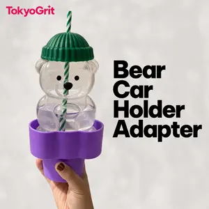 Cute Bear Car Cup Holder Adapter – Cup Holder Expander & Car Organizer – Fits Most Cars – Stable Drink Holder for Coffee, Water Bottles – Gift for Drivers, New Car, Christmas, Birthday