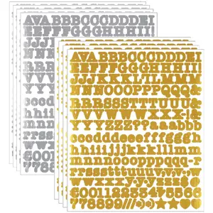 8 Sheets Gold Foil Letter Stickers, DIY Decorative Stickers, Diary Journal Decoration Cards, Handmade Vintage Alphabet Decals, DIY Craft Gift Supplies, Adhesive Vinyl Decal