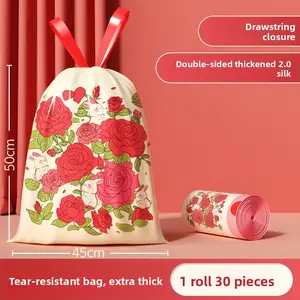 Extra Large Heavy Duty Drawstring Trash Bags - Ultra Thick & Rip-Resistant Garbage Sacks with Easy-Tear Perforation, Strong Auto-Seal Handles for Home & Kitchen, Durable Trash Bag, Drawstring Bin Bags, Waste Bags
