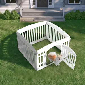 CONCETTA Plastic Dog Playpen 24 Inch, 4-Panel Pet Fence for Small Dog