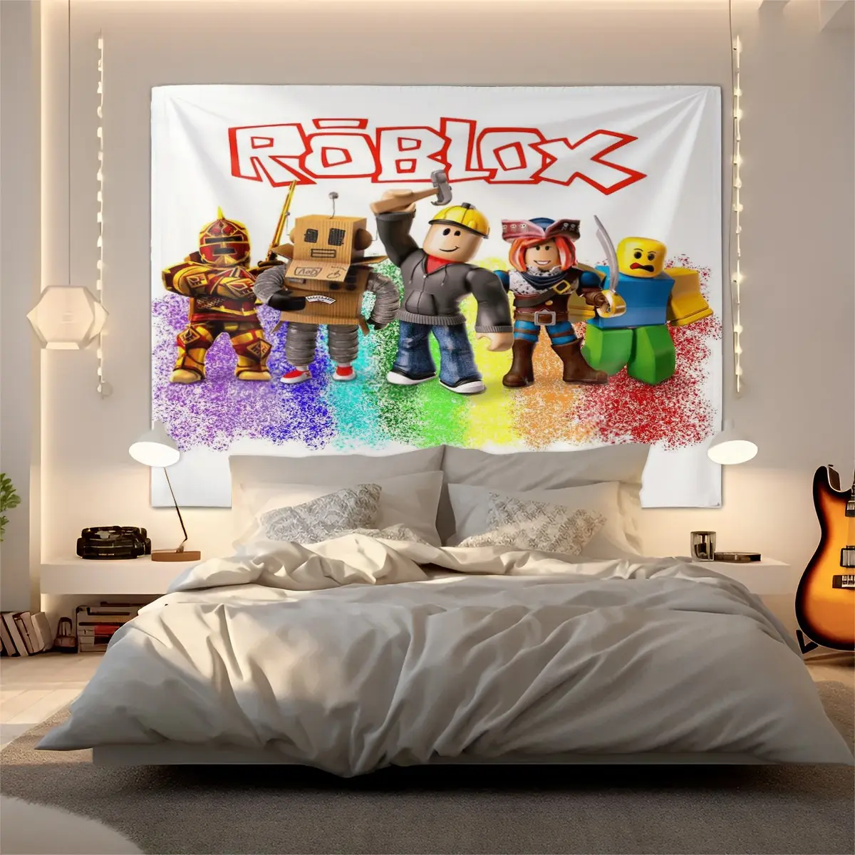 Home Decoration Roblox Pattern Tapestry, Fashionable Room Flags, Unique Hanging Wall Art in Living Room and Bedroom, Suitable as Birthday and Daily Holiday Gifts
