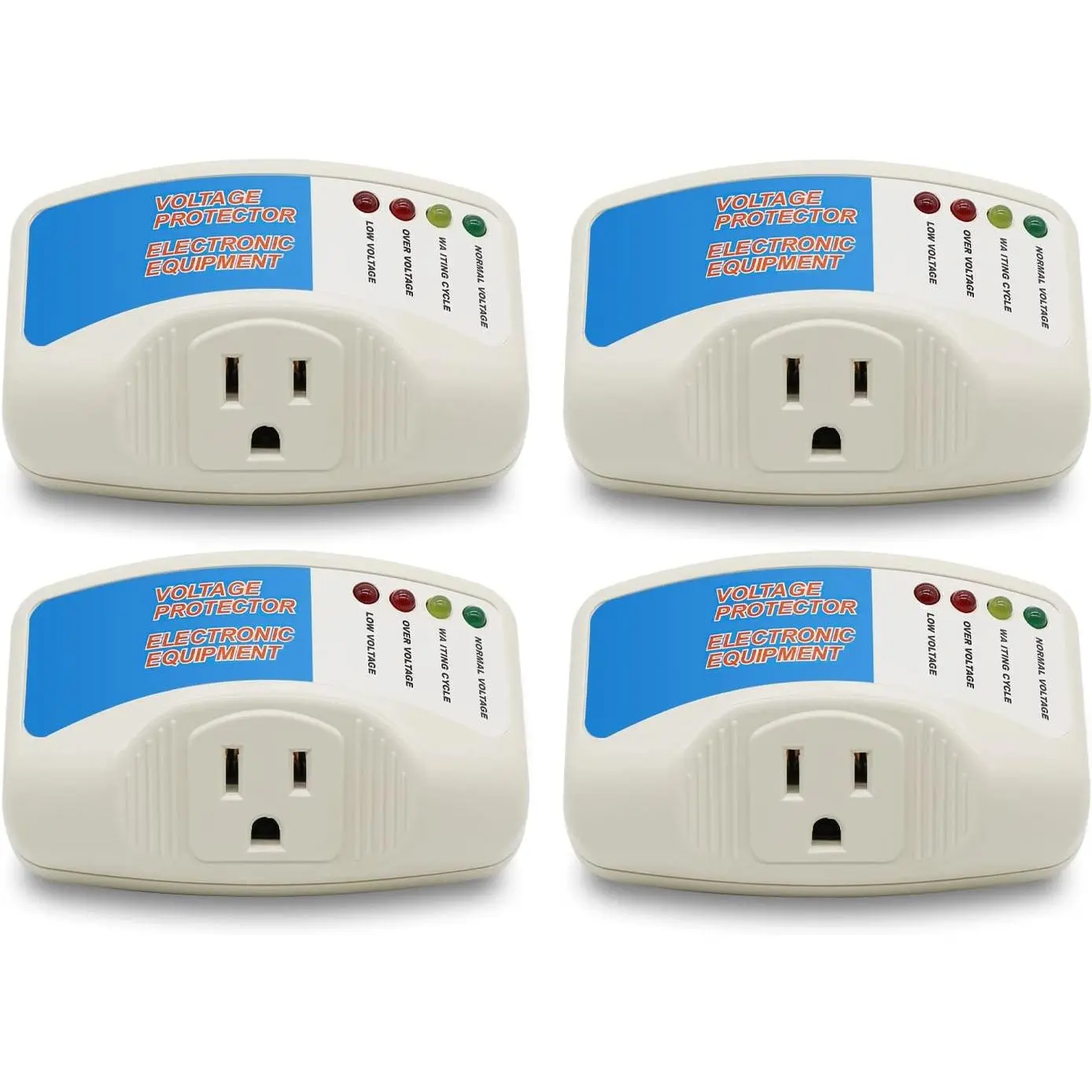 Surge Protector  Appliance,Single Outlet Power  Protector, Brownout Outlet Surge Refrigerator 1440 Watts, Brownout Plug Outlet, 1875W, 120V, 15A(4 Pack)