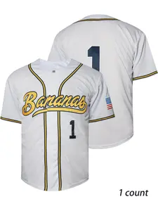 Men's Letter & Number Print V Neck Baseball Jersey, Casual Breathable Comfortable Baseball Top for Daily Wear, Men's Sportswear for All Seasons