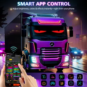 Programmable LED Evil Eyes Light for Cars - Flexible LED Display Sign for Car Windows, Suitable for Small & Medium Trucks - Custom Message, RGB Flashing Effect, USB Powered