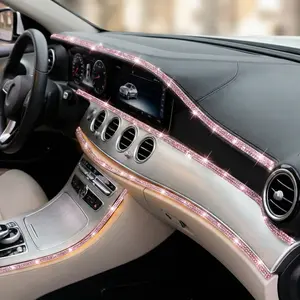 Car Decoration Rhinestone Strip, Self Adhesive Bling Crystal Diamond Trim, Waterproof Auto Interior Decor Accessories