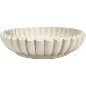 Beige Decorative Bowl Large - 11" Coffee Table Bowl Decor - Key/Fruit/Purse Bowls for Living Room - Minimalist Modern Decor for Home