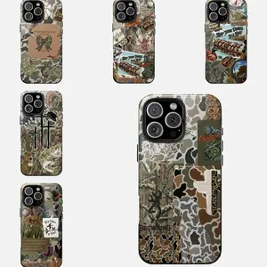 [Flash Deal] The Print Pantry Outdoor Heritage Camo Phone Case – Vintage Hunting Fishing Collage Cover, Faith-Based Country Aesthetic Shell, Rugged Wilderness Graphic Case For iPhone 17 Pro Max 16 Plus 15 14 13 Mini 12 11, For Samsung Galaxy Series