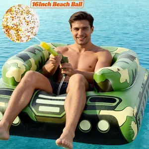 Heavy Duty Giant Inflatable Pool Float with Spray System - Adult Water Lounge Suitable for Pool, Beach, Lake, Durable PVC Floatation Device for Backyard, Lake Parties, Tugboat & for Swimming Fun