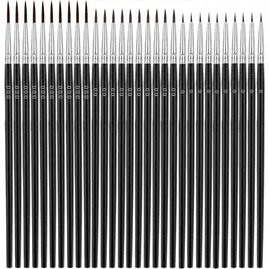 Tiny Detail Paint Brushes 30 Pcs Fine Paint Brushes Set with 3 Size #0#00#000 Liner Brush for Miniature 40k Model Crafts Watercolor Acrylics Oil