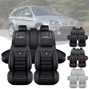 Fits For BMW X3 X5 2005-2024 SUV Car 5 Seat Covers PU Leather Front Rear Cushion Pad 5-Seat Protector Full Set, Waterproof Anti-Slip Mat For Men Women