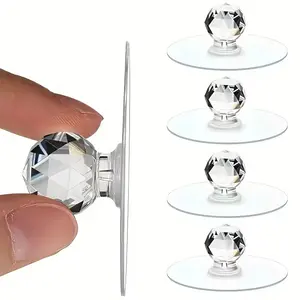 Luxury Crystal Handle Set, Shiny Self-Adhesive Furniture Decor, Suitable for Cabinets and Drawers, No Nails Installation, High-Quality Durable Hardware