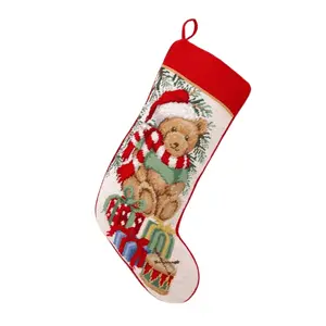 Teddy Bear Needlepoint Stocking