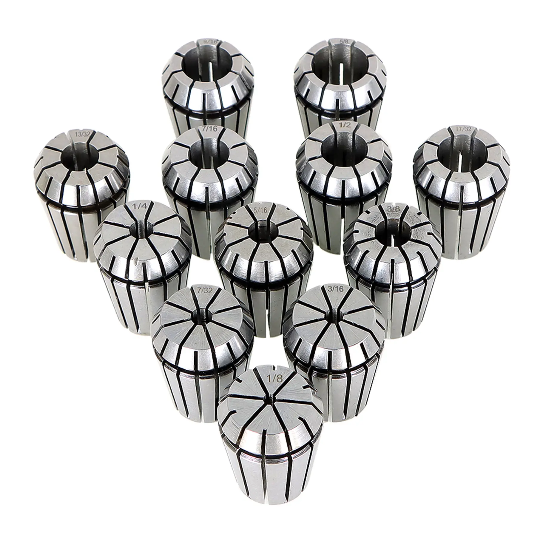 12-Piece Brand New Carbon Steel ER25 Spring Collet Precision Tool Kit Set, CNC Milling Lathe Tool with 0.015mm Tight Tolerance, 1/8-5/8" Grip, Default Ready-to-Install for Engraving Machines