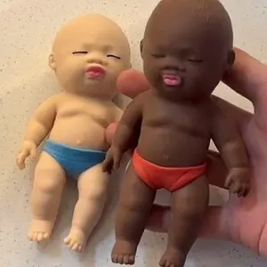 Ugly Doll, Pinch And Squeeze, Slow Rebound Black Doll Toys, Ugly Moe, Palm Rubber Black Leather Doll Figurines, Stress Relieving Toys