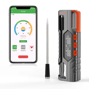 Bluetooth Smart Wireless Meat Thermometer, IP69-rated waterproof, maximum temperature 1100°F, kitchen appliance, EasySmart app, IP69-rated waterproof (single probe Q2), suitable for grilling, smoking, and various other cooking scenarios