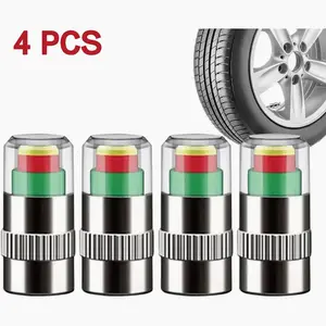 4 PCS Car Tire Pressure Monitor Valve, tire valve stem caps, car tire caps,tire pressure caps,Tire Pressure Monitor Valve Stem Cap for Medium-Sized, Small, Motorbikes, Bicycles