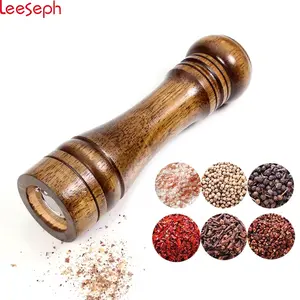 Salt and Pepper Mills, Solid Wood Pepper Mill with Strong Adjustable Ceramic Grinder 5" 8" 10" - Kitchen Tools by Leeseph Leeseph Seasoning