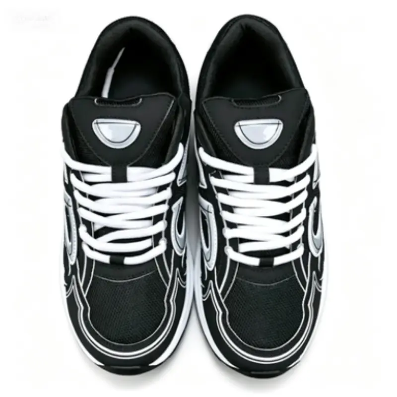 Versatile Streetwear Basketball Sneakers, Black & White Line-Drawn High-Tops with Breathable Mesh and Cushioned Rubber Sole, S, Work,rain