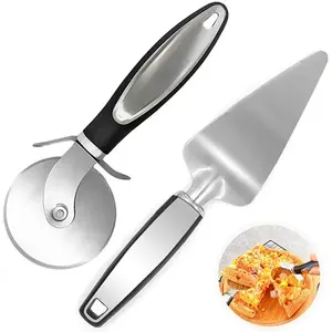 Premium Stainless Steel Pizza Cutter Wheel Kitchen Server Tool Home Bread Dough Slicer Waffle Cookie Cake Knife Baking Gadget Kitchen Cooking Accessories