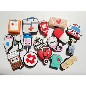 Medical theme bandage pills stethoscope ambulance shoe charms