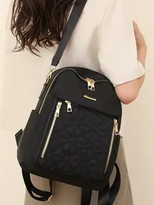 Diamond Stitched Shoulder Bag for Women, Multi-Layer Dual-Use Backpack, Lightweight and Spacious, Single Shoulder Crossbody Commute Casual Small Bag