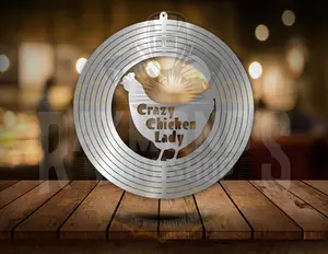 Crazy Chicken Lady Wind Spinner