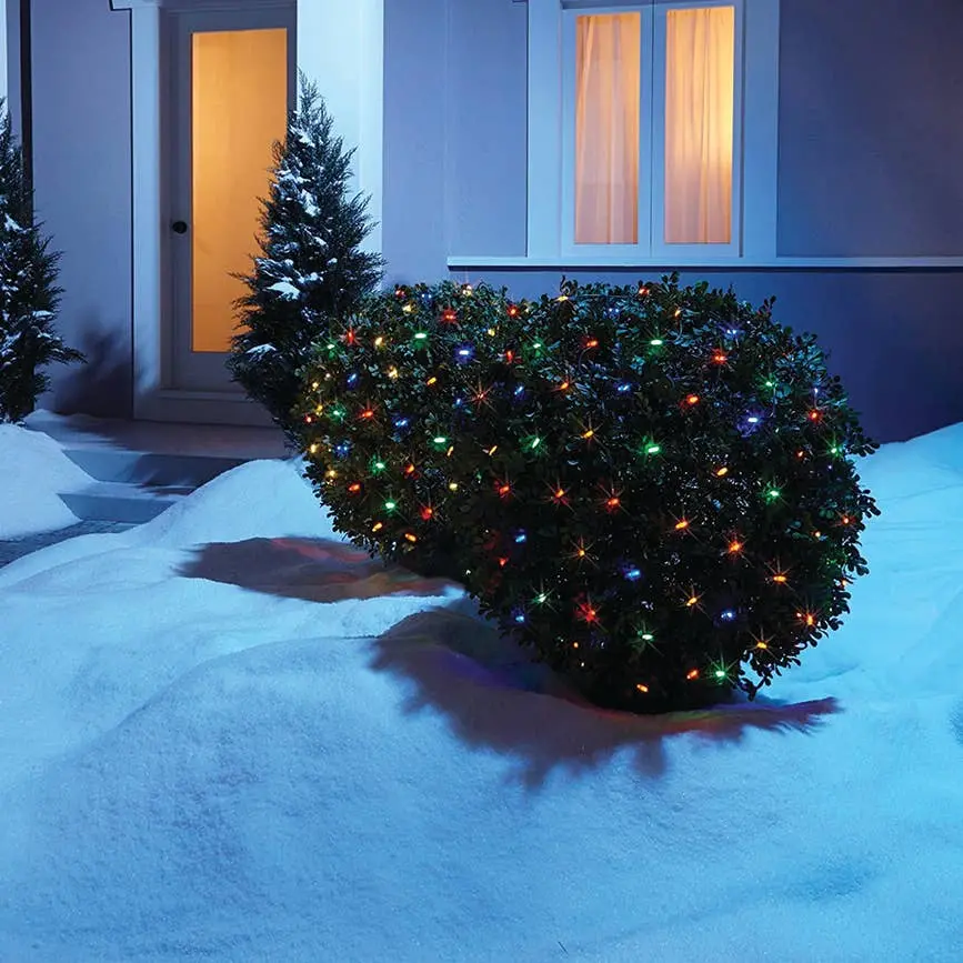 Perfect Holiday Net Lights Decorative Outdoor Lighting 200 LED Multicolor 3M x 2M 8 Modes Indoor Outdoor Use