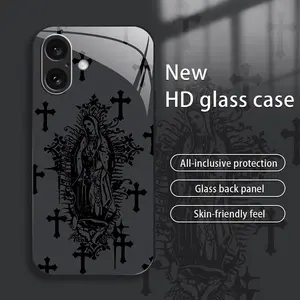 Suitable for [iPhone 16 Plus] New high-end simple environmentally friendly glass mobile phone case New business simple explosion-proof glass mobile phone case Affordable environmentally friendly anti-fall and anti-fingerprint 995