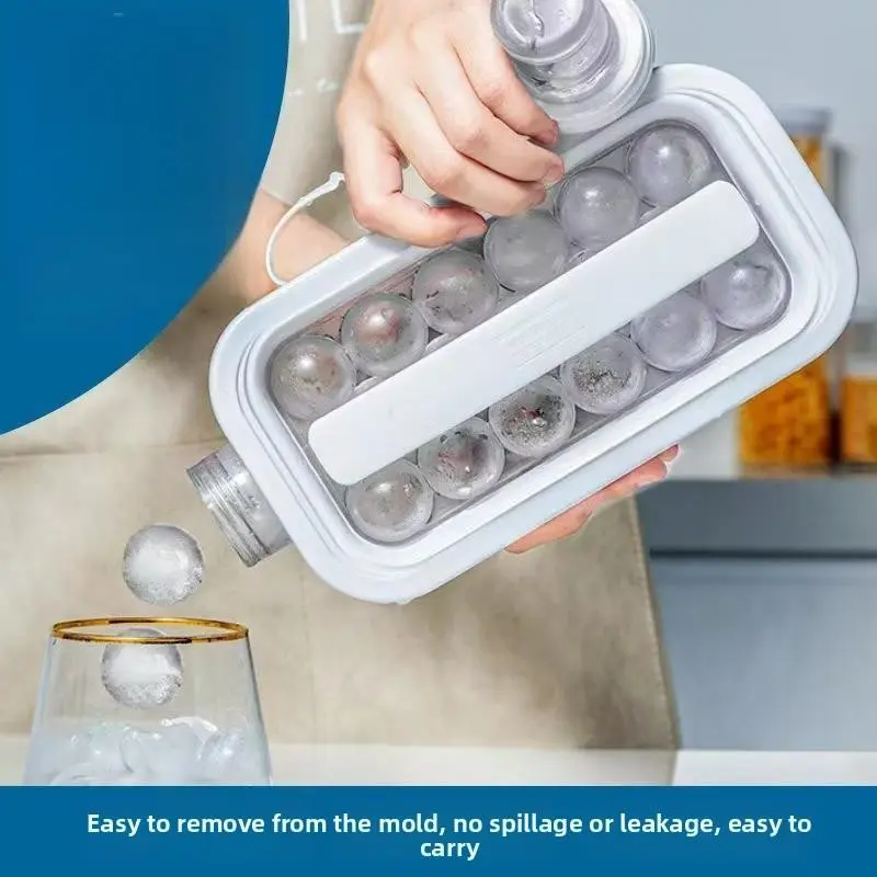Fashionable Two-In-One Ice Cube Mold Water Bottle, Ice Ball Molds, Ice Sphere Maker, Fits Refrigerator, Ideal for Home and Office Use, Convenient and Stylish Design, Ice Cube Maker, Ice Ball Trays