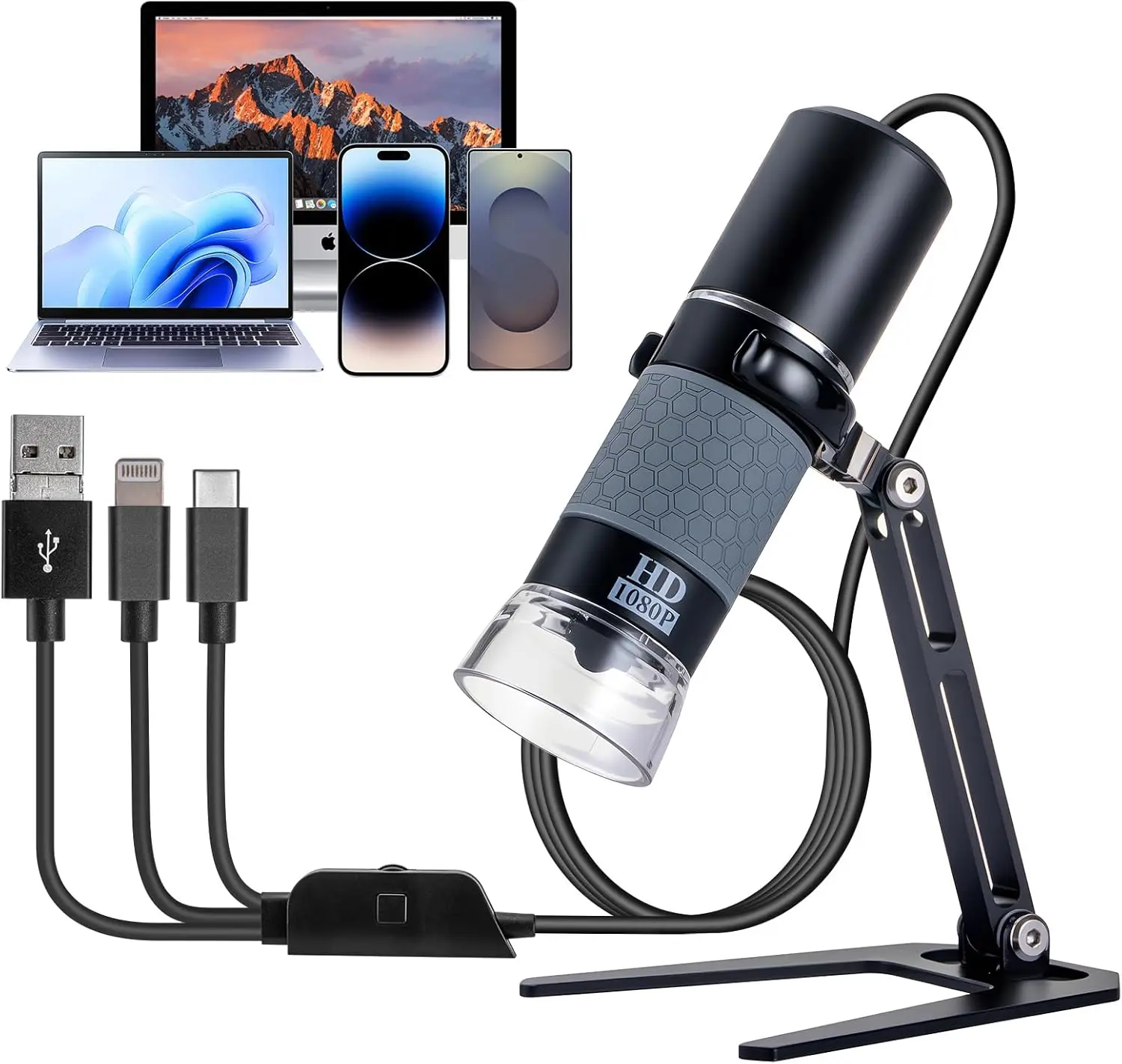 USB Microscope Compatible with  Android Phone Tablet and Windows  PC,  1080P Wired Digital Microscope Camera for Adults and