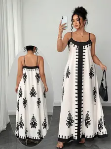 Women's Boho Beach Vacation Dress, Vintage Tribal Print Long Maxi Skirt, Casual Summer for Women, Comfortable & Stylish Design, Casual Bohemian Dress, Boho Fashion Sundress, Casual Comfy Boho, Casual Boho Chic
