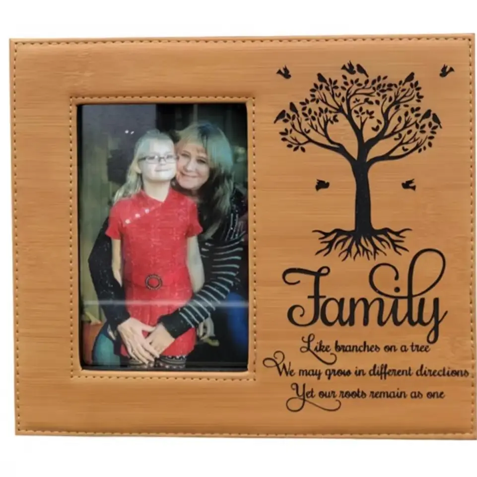 4x6 Leather Custom Engraved Picture Frame Decor Gift