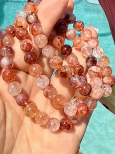 Natural Hematoid Fire Quartz 8mm Beaded stretch Bracelet