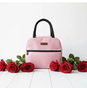 Shamus & Co Blush Luxe Lunch Tote - Customizable, Structured, Wipe-Clean Functional Lunch Bag
